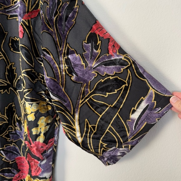 Vintage Anthony Richards Velvet Floral Kimono One Size Fairy Whimsigoth Gothic - Picture 2 of 6